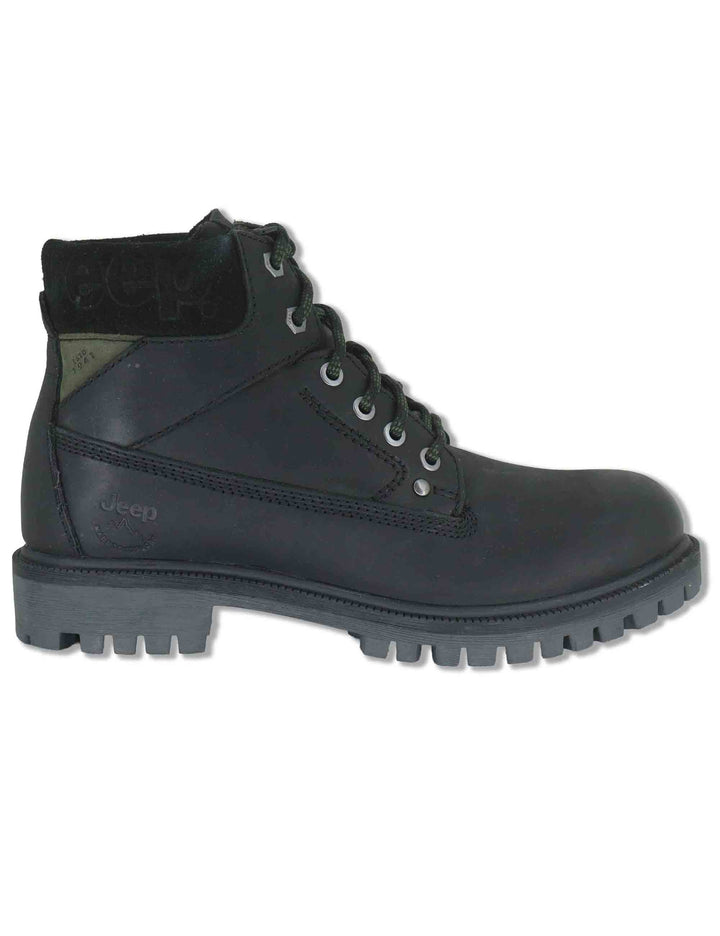 Stivaletti stringati uomo Willys Bold in pelle nera modello trekking JM62001A 062 Jeep 