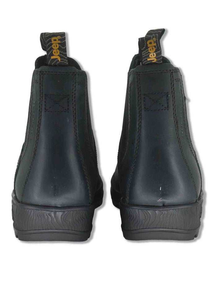 Stivaletti beatles uomo Quad in pelle nera modello trekking con suola in gomma JM62010A 296 Jeep 