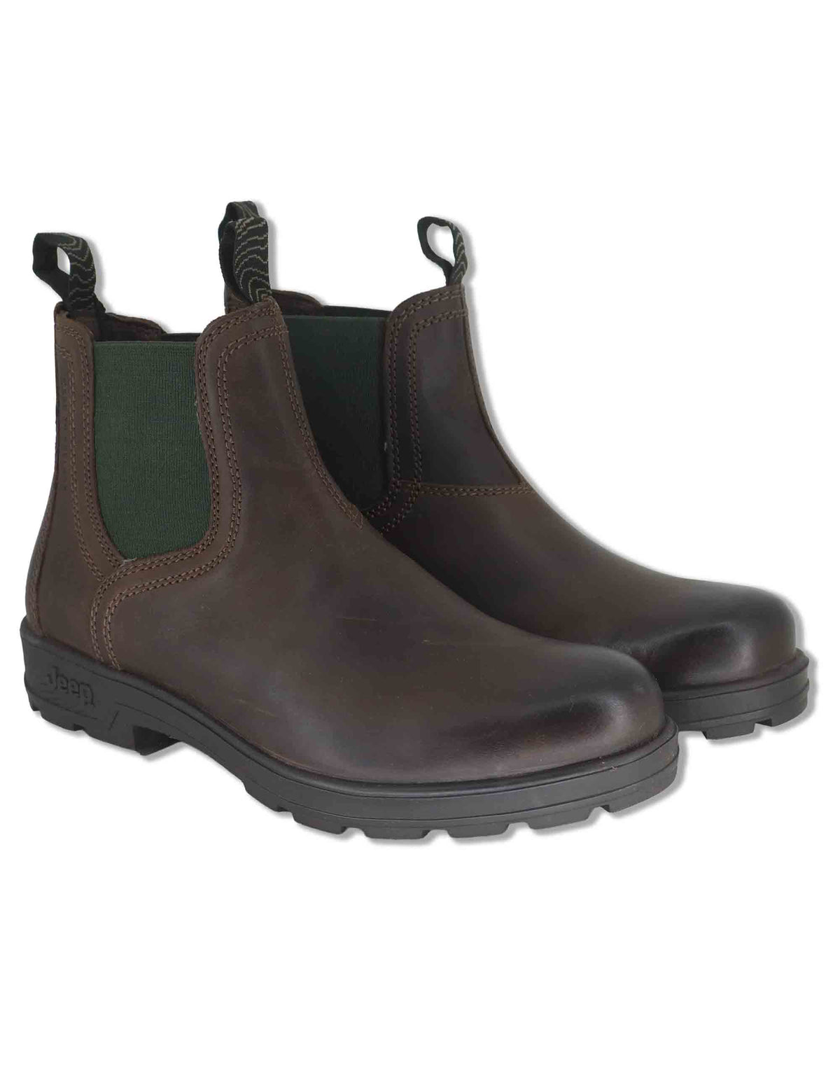 Stivaletti beatles uomo Quad in pelle marrone modello trekking con suola in gomma JM62010A 780 Jeep 