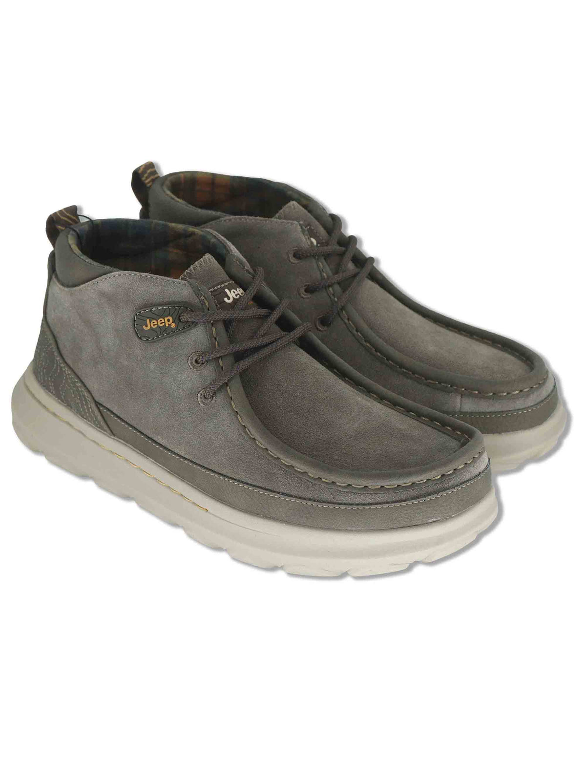 Stivaletti stringati uomo Kauai Walla Mid in camoscio verde safari con vaschettone cucito JM62021A 020 Jeep 