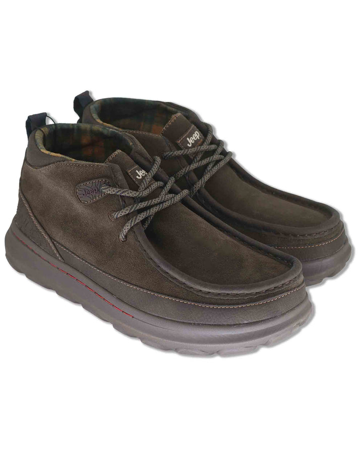 Stivaletti stringati uomo Kauai Walla Mid in camoscio marrone con vaschettone cucito JM62021A 030 Jeep 