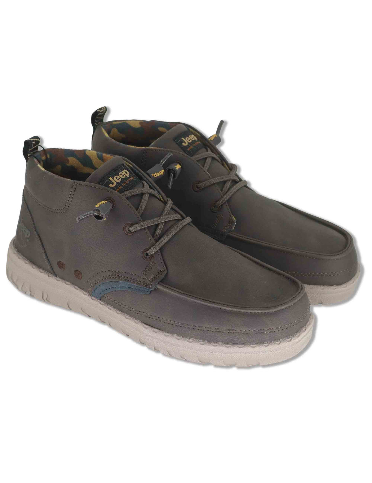 Stivaletti stringati uomo Samoa Mid in eco pelle marrone con lacci elasticizzati JM62050A 030 Jeep 