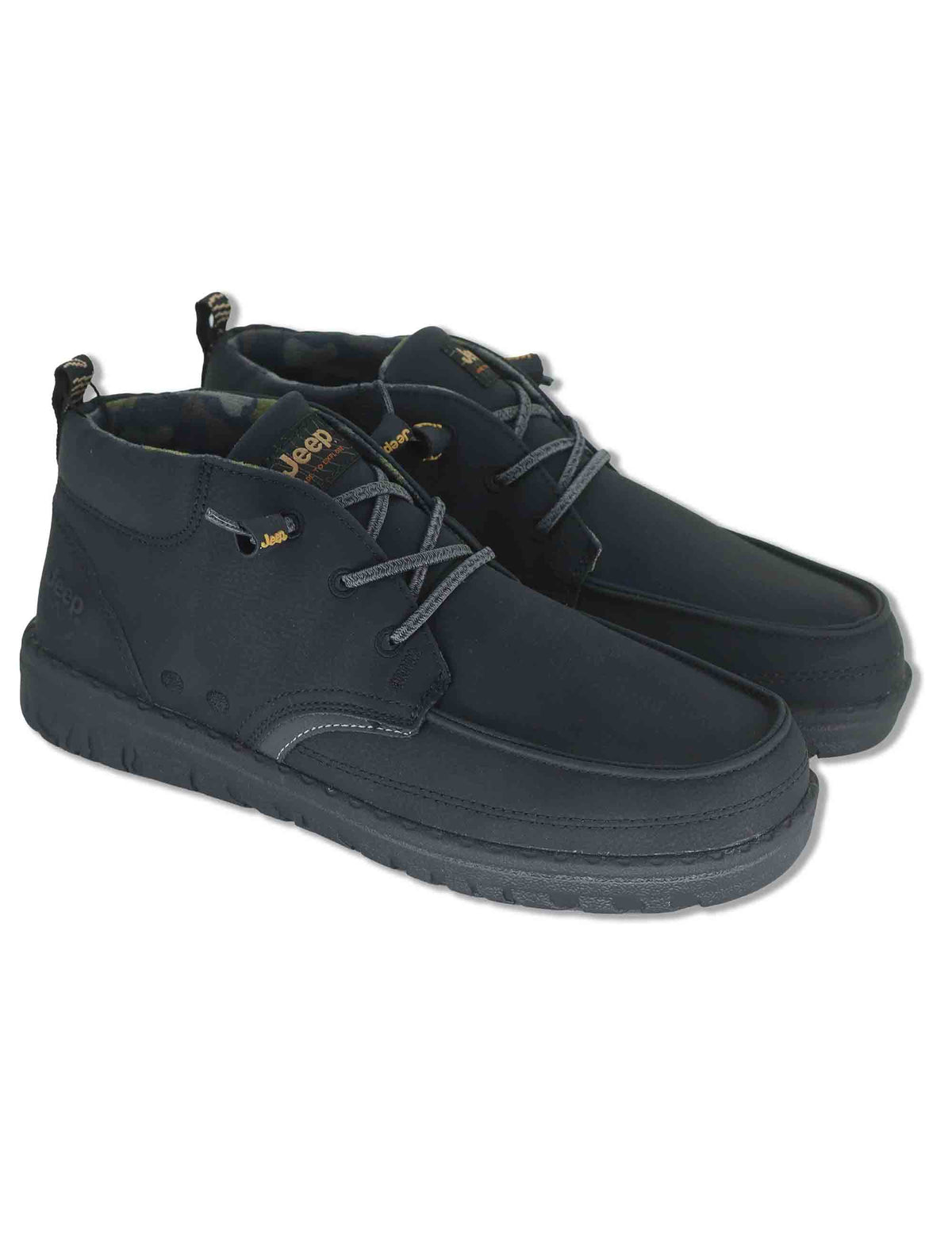 Stivaletti stringati uomo Samoa Mid in eco pelle nera con lacci elasticizzati JM62050A 062 Jeep 