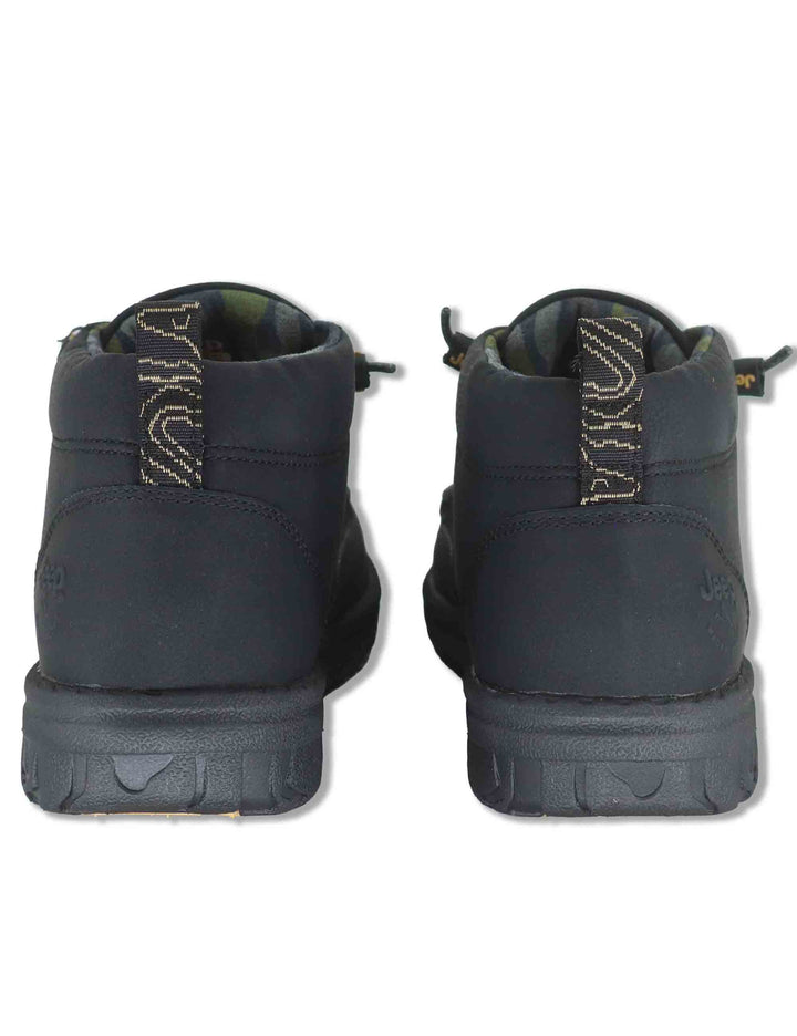 Stivaletti stringati uomo Samoa Mid in eco pelle nera con lacci elasticizzati JM62050A 062 Jeep 