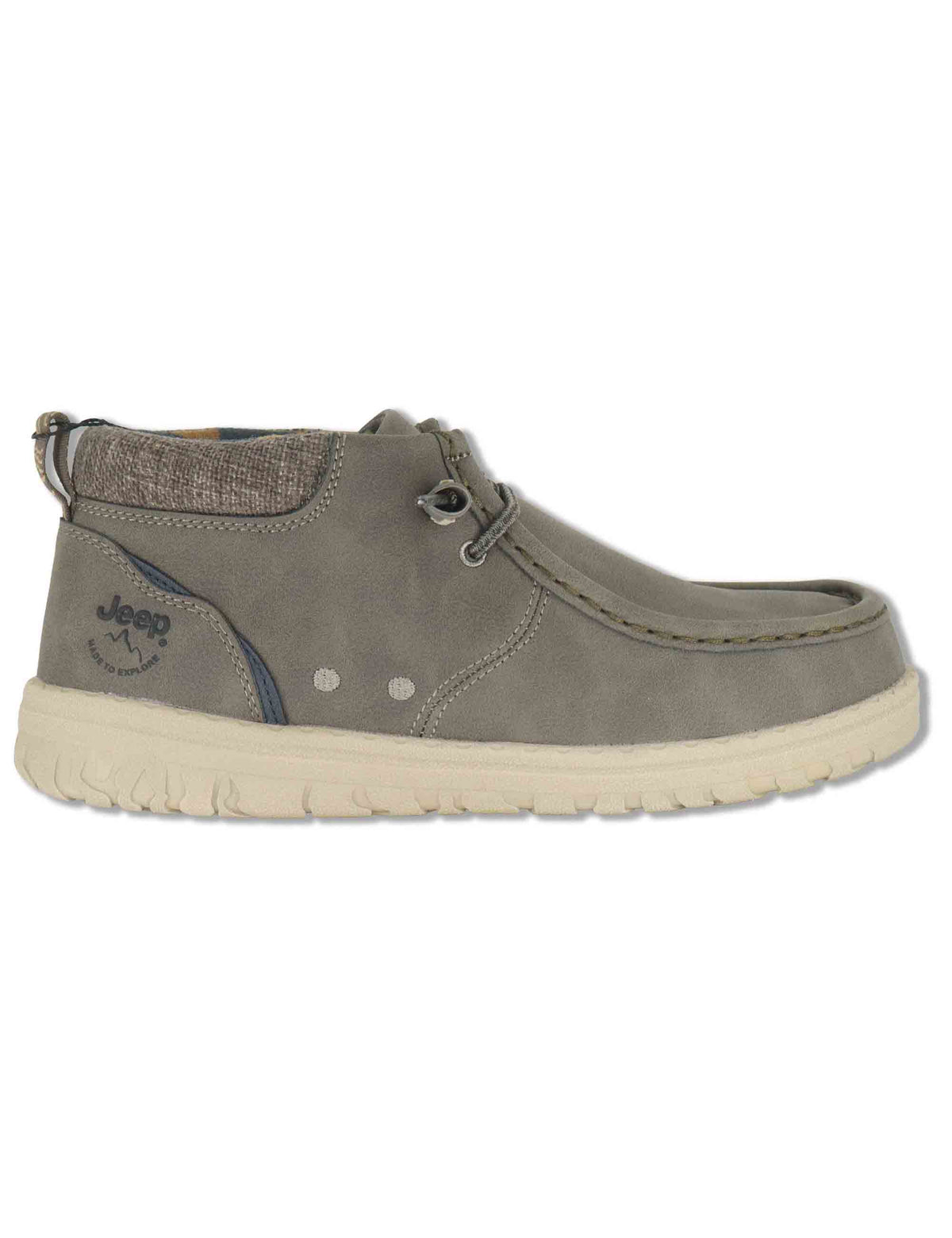 Stivaletti stringati uomo Samoa Wallabee Mid in eco pelle taupe con lacci elasticizzati JM62052A 029 Jeep 