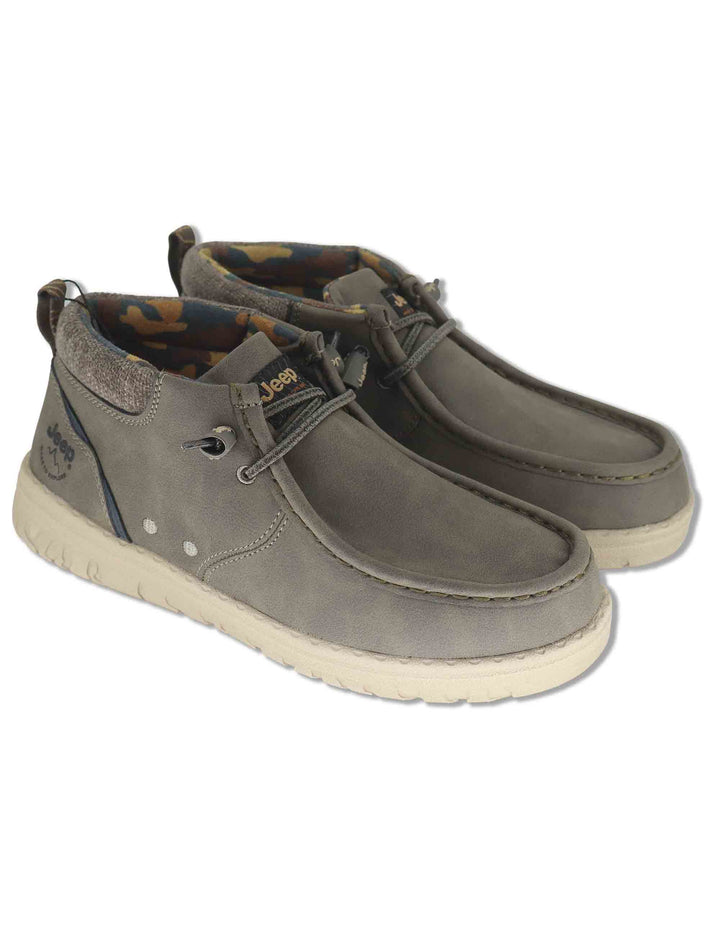 Stivaletti stringati uomo Samoa Wallabee Mid in eco pelle taupe con lacci elasticizzati JM62052A 029 Jeep 
