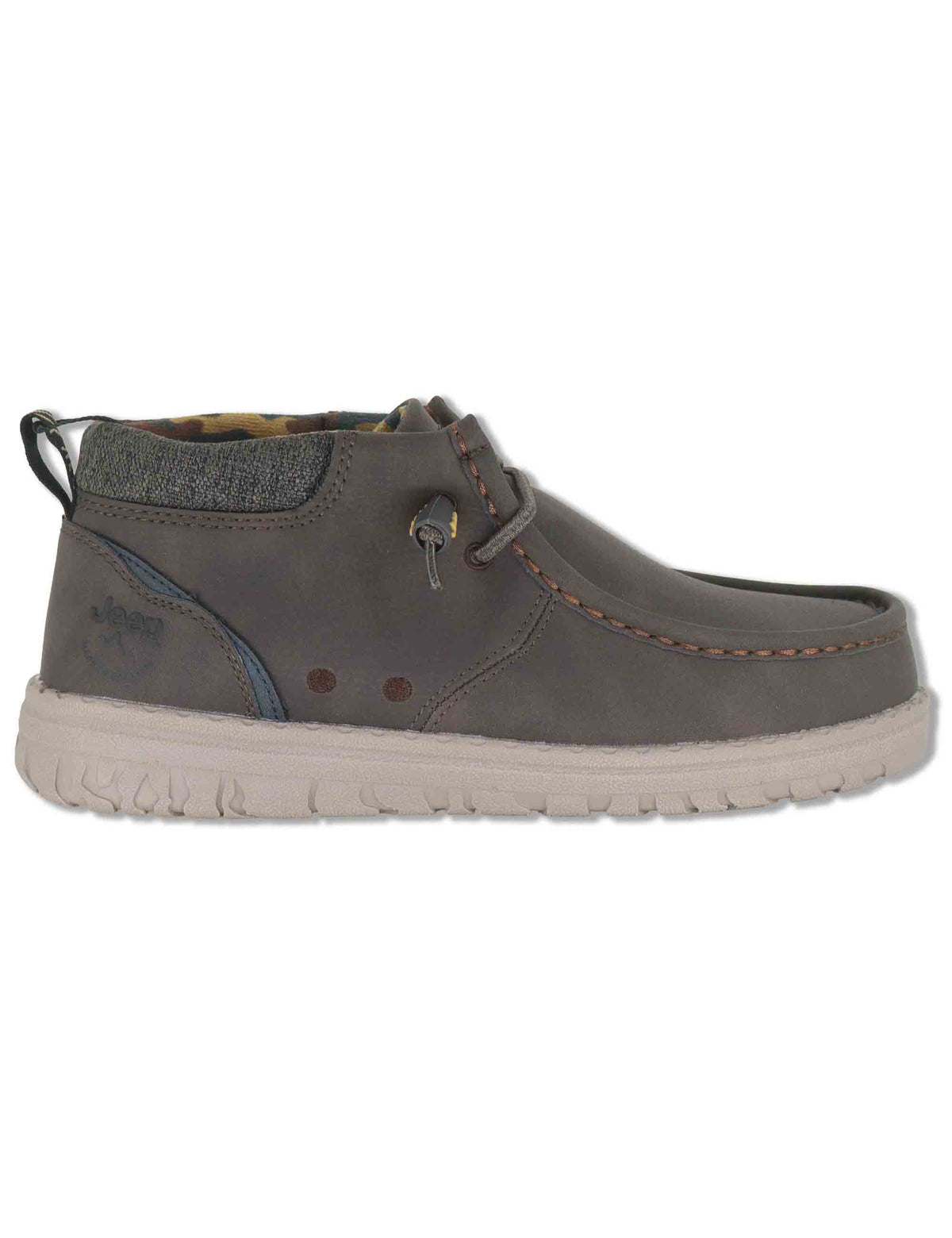 Stivaletti stringati uomo Samoa Wallabee Mid in eco pelle marrone con lacci elasticizzati JM62052A 030 Jeep 
