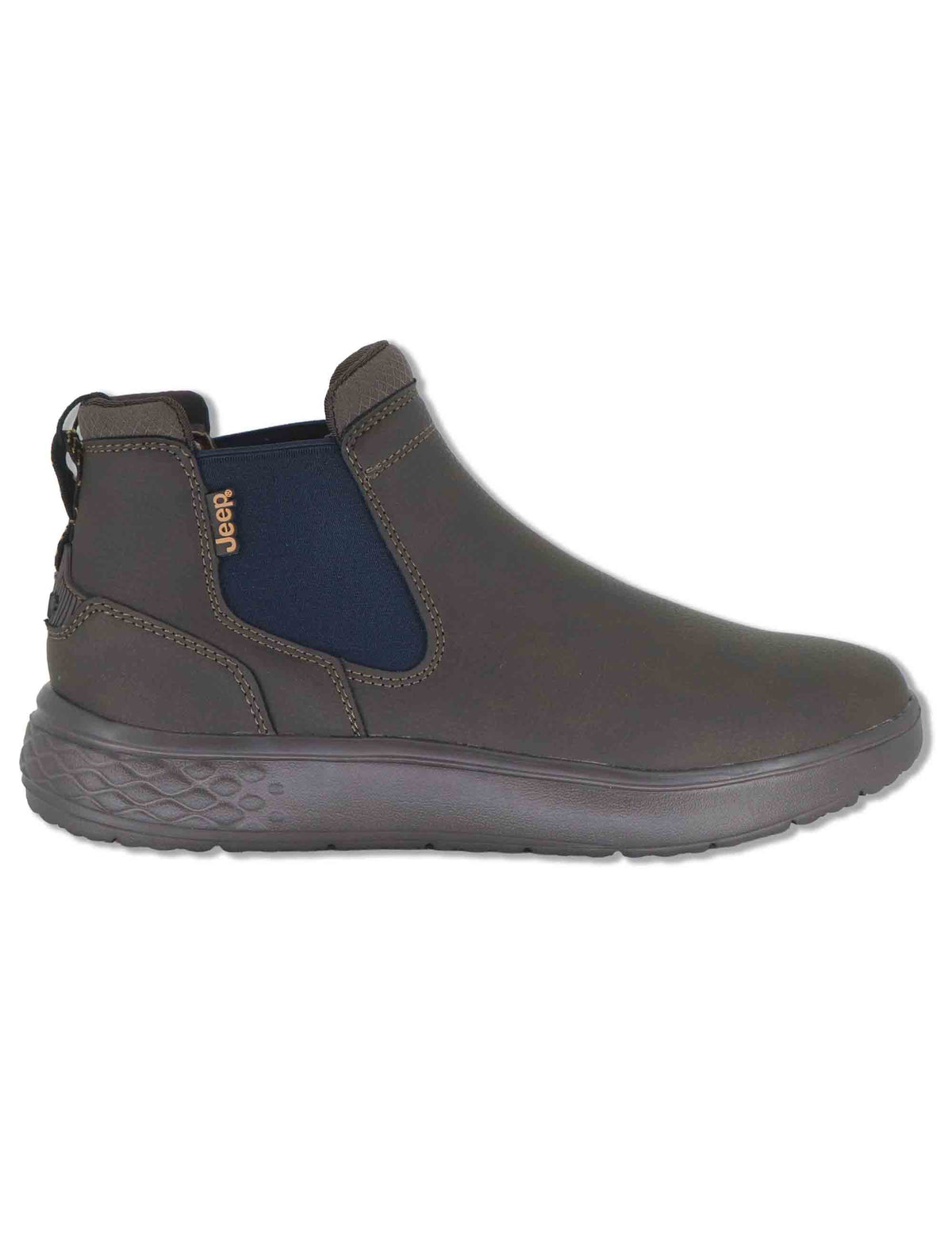Stivaletti beatles uomo Kobi Chelsea in eco pelle marrone con elastici in tinta e suola extra soft JM62061A 030 Jeep 