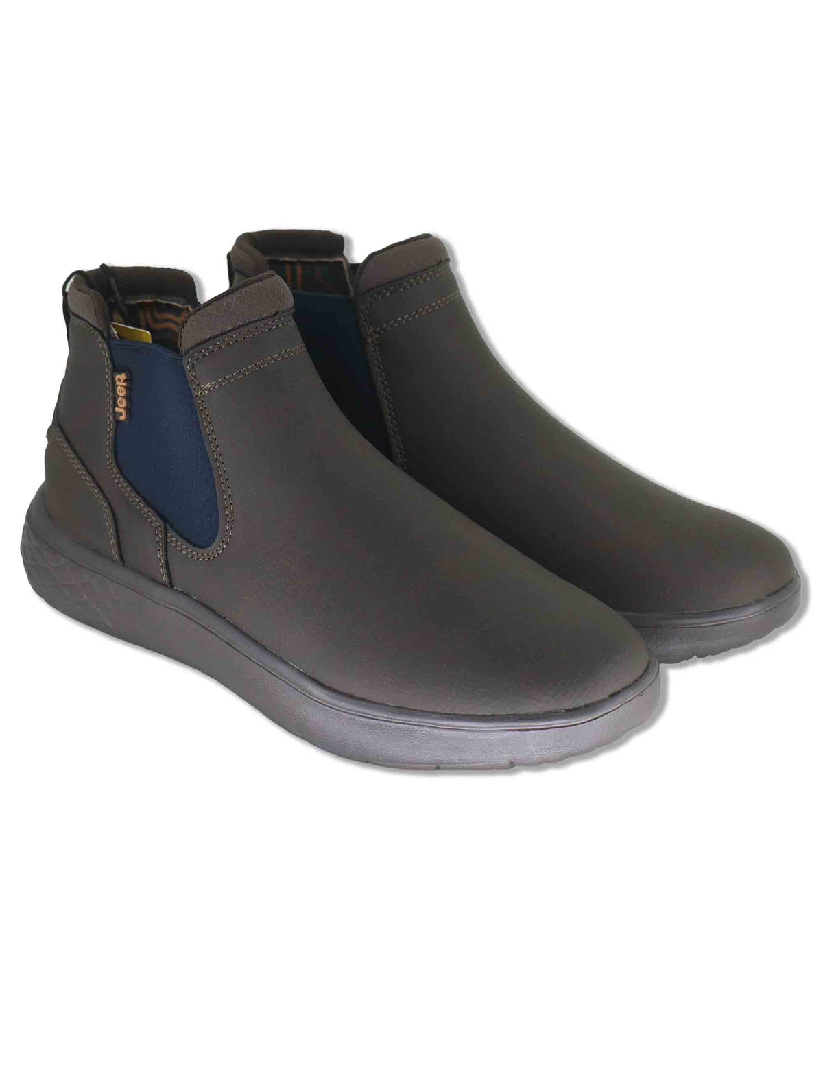 Stivaletti beatles uomo Kobi Chelsea in eco pelle marrone con elastici in tinta e suola extra soft JM62061A 030 Jeep 