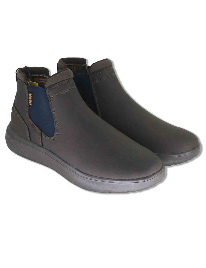 Stivaletti beatles uomo Kobi Chelsea in eco pelle marrone con elastici in tinta e suola extra soft JM62061A 030 Jeep 