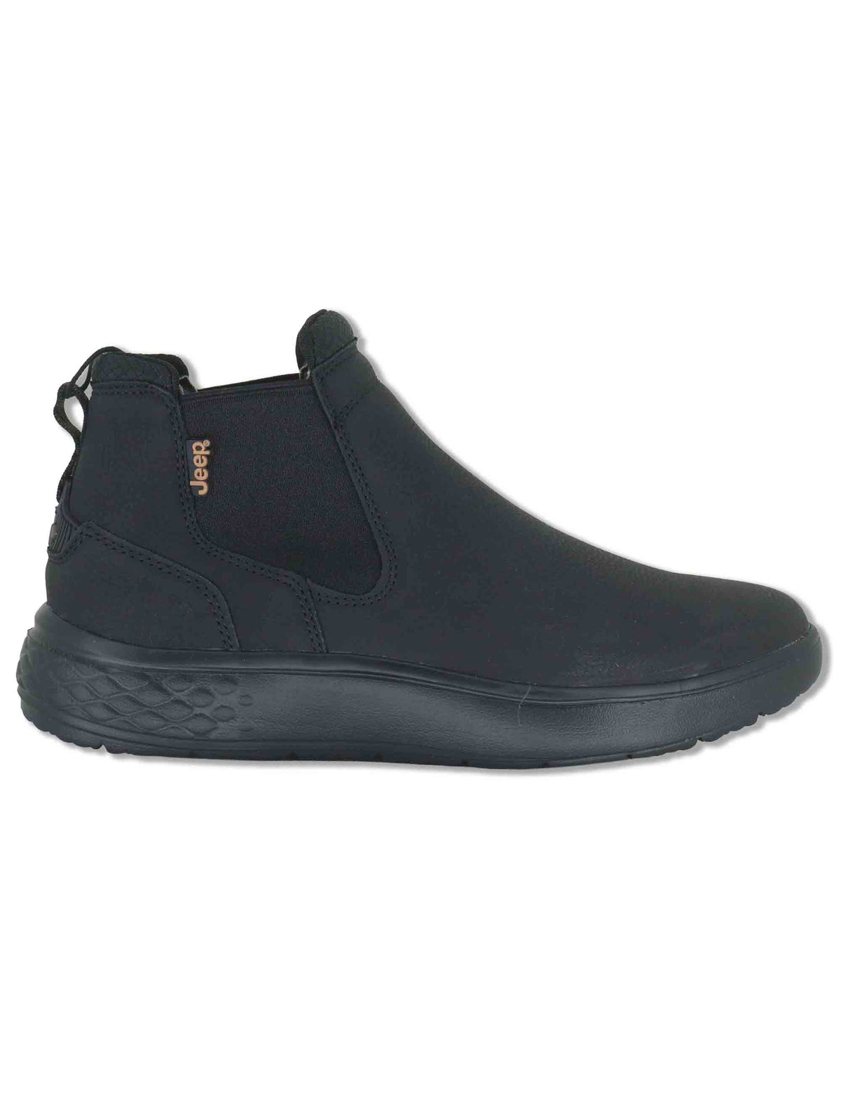 Stivaletti beatles uomo Kobi Chelsea in eco pelle nero con elastici in tinta e suola extra soft JM62061A 062 Jeep 