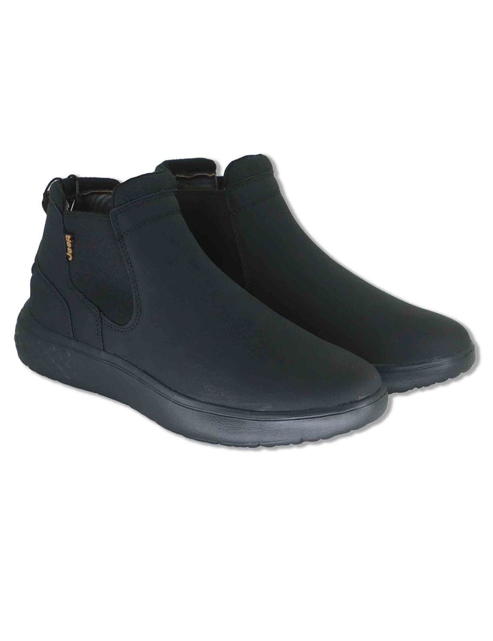 Stivaletti beatles uomo Kobi Chelsea in eco pelle nero con elastici in tinta e suola extra soft JM62061A 062 Jeep 