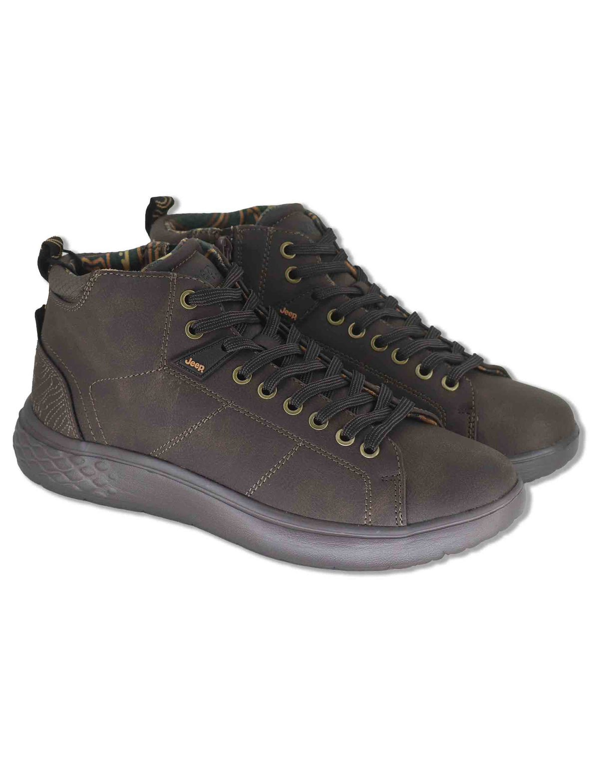 Stivaletti stringati uomo Kobi Mid in eco pelle marrone con suola extra soft JM62062A 030 Jeep 