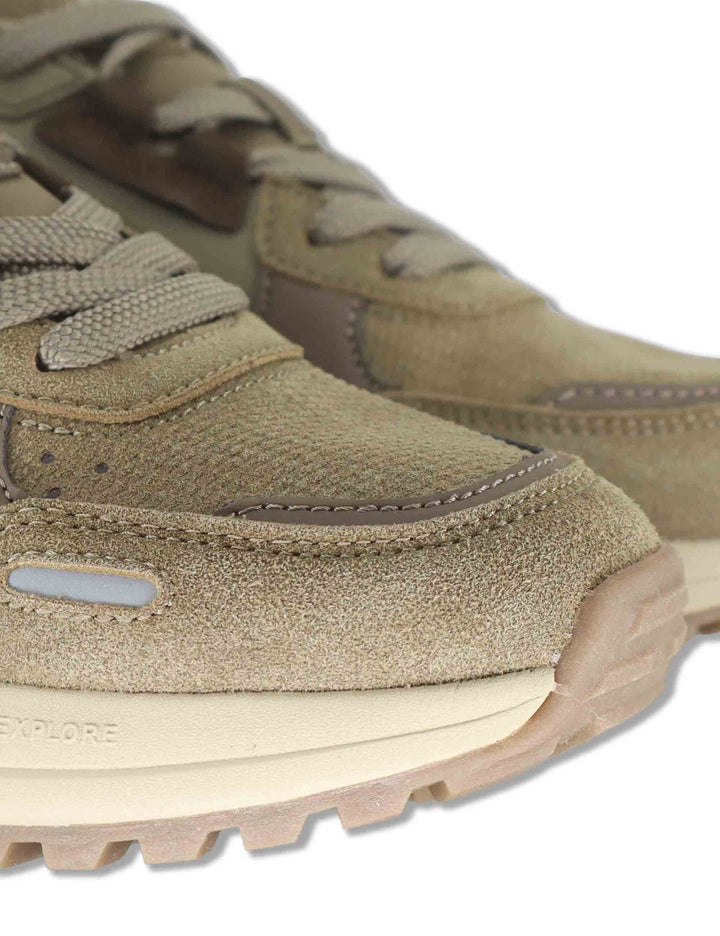 Sneakers uomo Ground Mono in camoscio beige con suola alta extra soft JM62101A 036 Jeep 