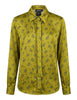 Camicia in viscosa verde fantasia con fiocco al collo Donna JABCM0002-F1438 1283 7047