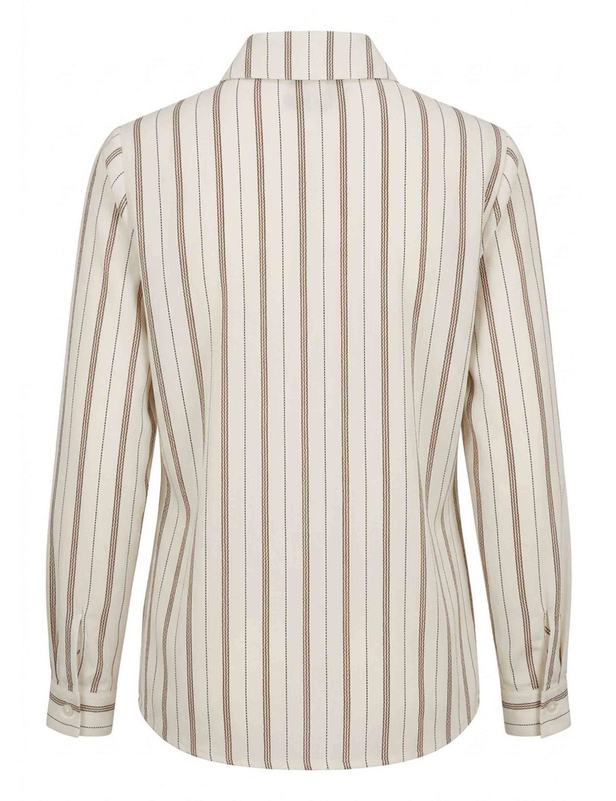Camicia in viscosa beige fantasia taglio maschile con fiocco JABCM0002-F1565 1285 222 Justmine 