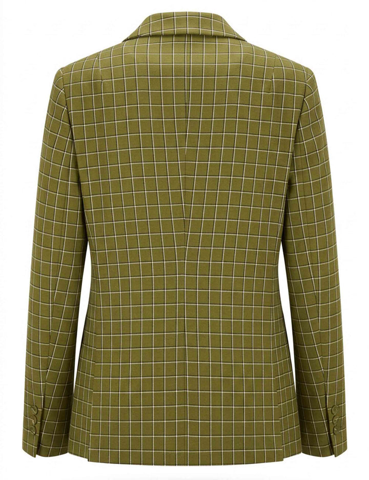 Giacca blazer donna slim fit soft check verde monopetto JABGA0002-F1097 1312 7047 Justmine 