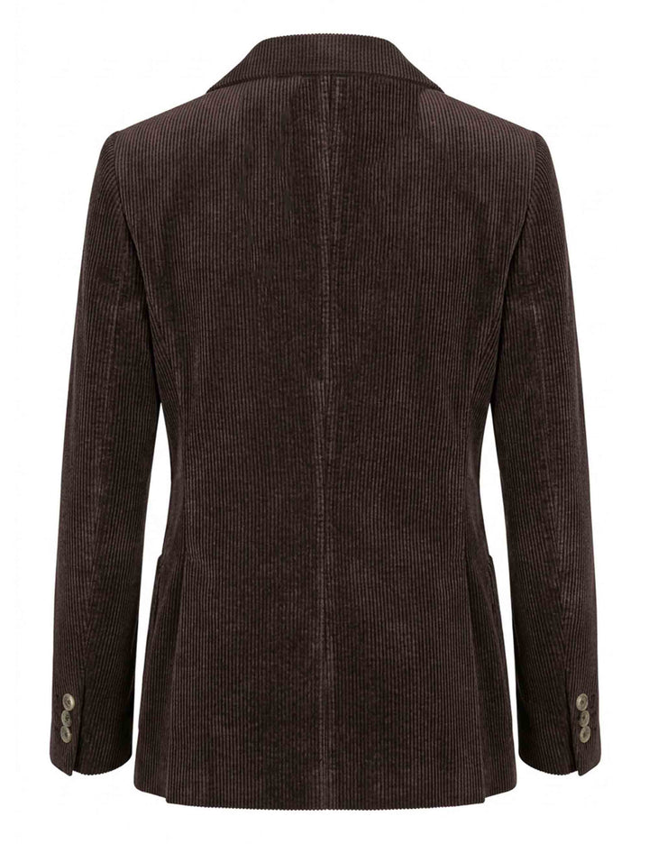 Giacca blazer donna slim fit in velluto marrone monopetto JABGA0002-F1240 1315 8139 Justmine 
