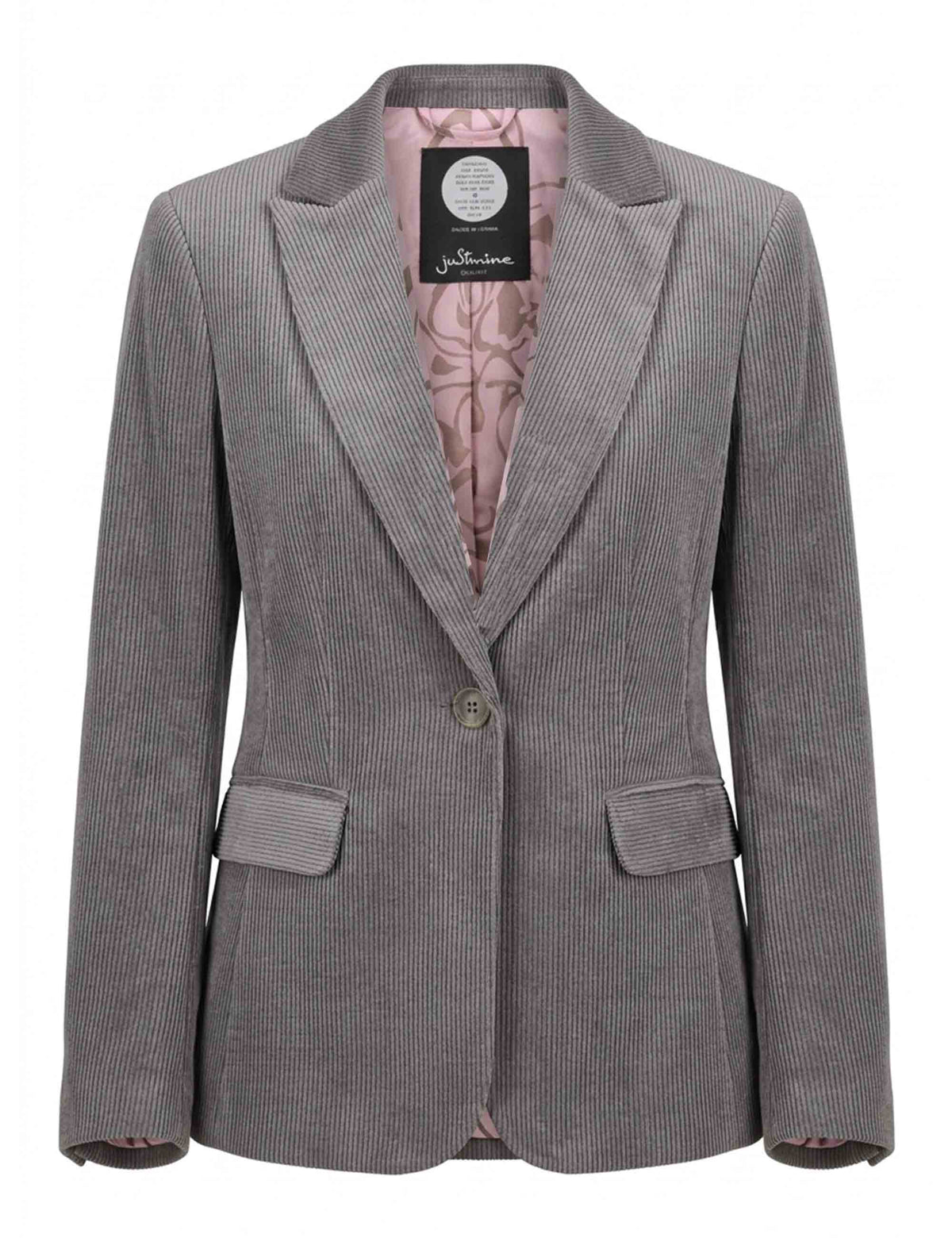 Giacca blazer donna slim fit in velluto taupe monopetto JABGA0002-F1240 1315 9211 Justmine 