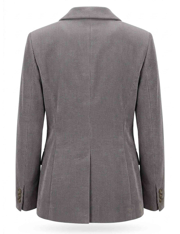 Giacca blazer donna slim fit in velluto taupe monopetto JABGA0002-F1240 1315 9211 Justmine 
