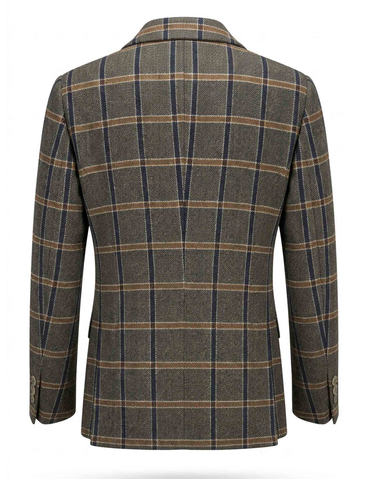 Giacca blazer donna misto lana fantasia tartan blu monopetto JABGA0002-F1364 1316 6009 Justmine 