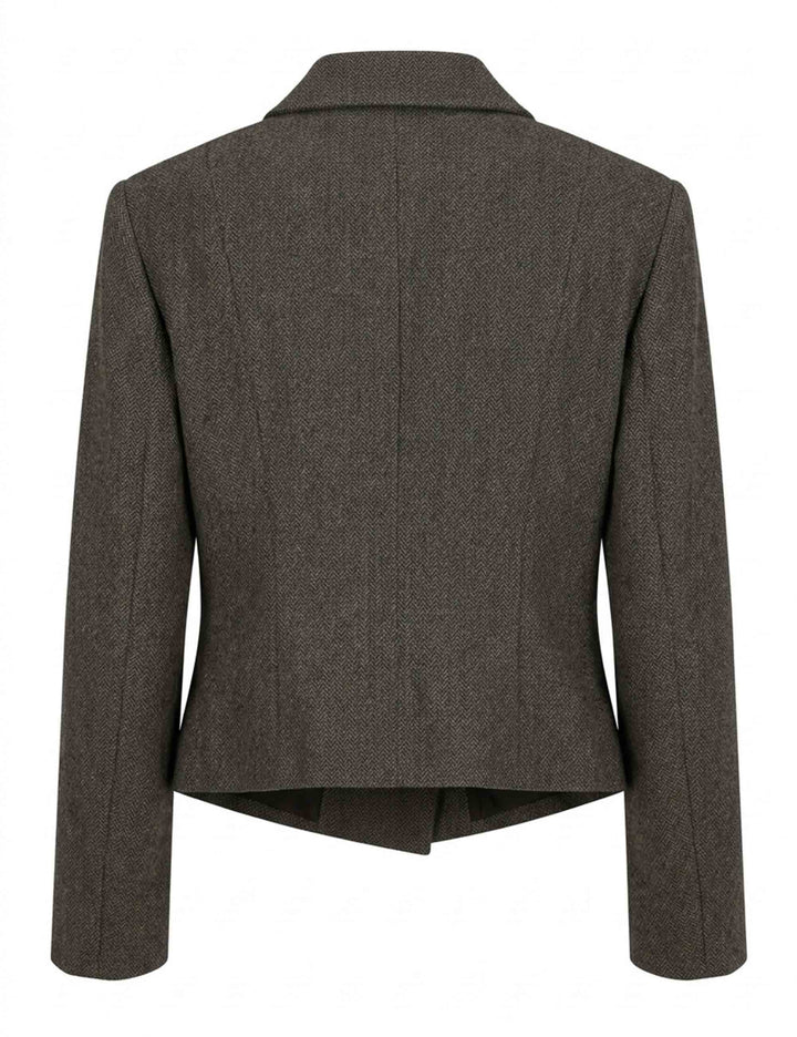 Giacche blazer donna in misto lana blu doppiopetto JABGA0002-F1419 1314 6009 Justmine 