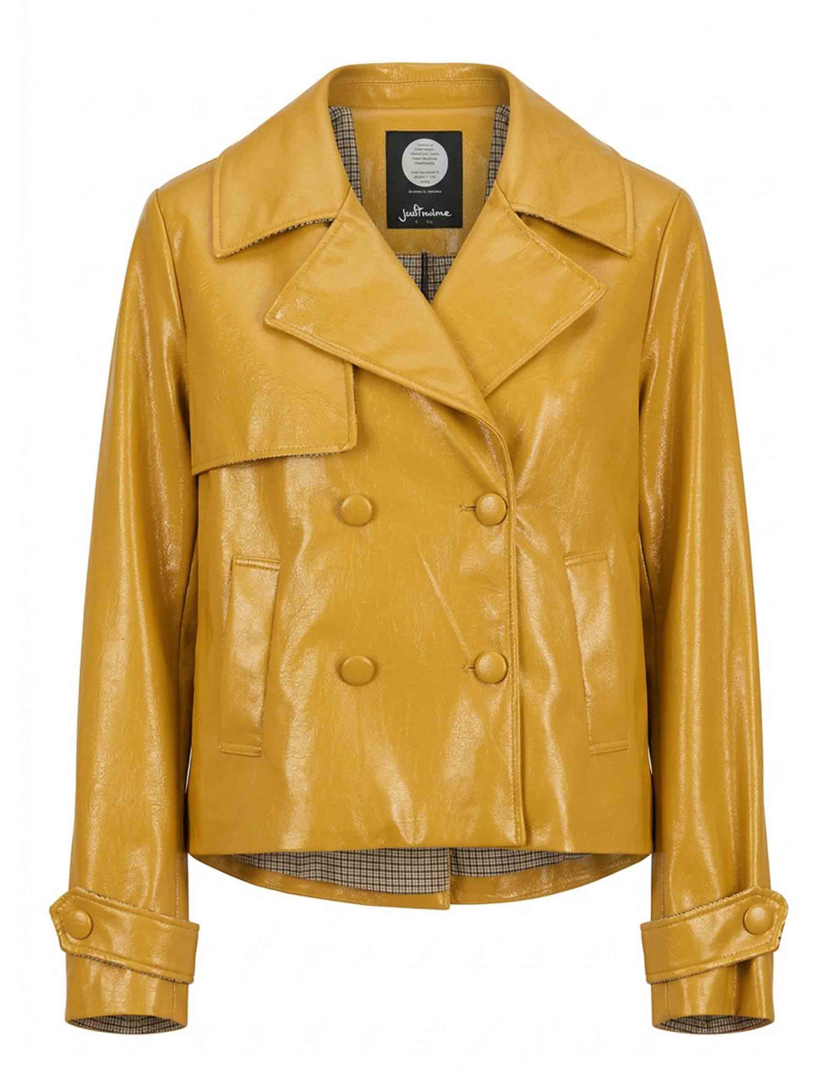 Blazer donna Twiggy Mood doppiopetto in ecopelle senape JABGA0002-F1541 1321 1224 Justmine 