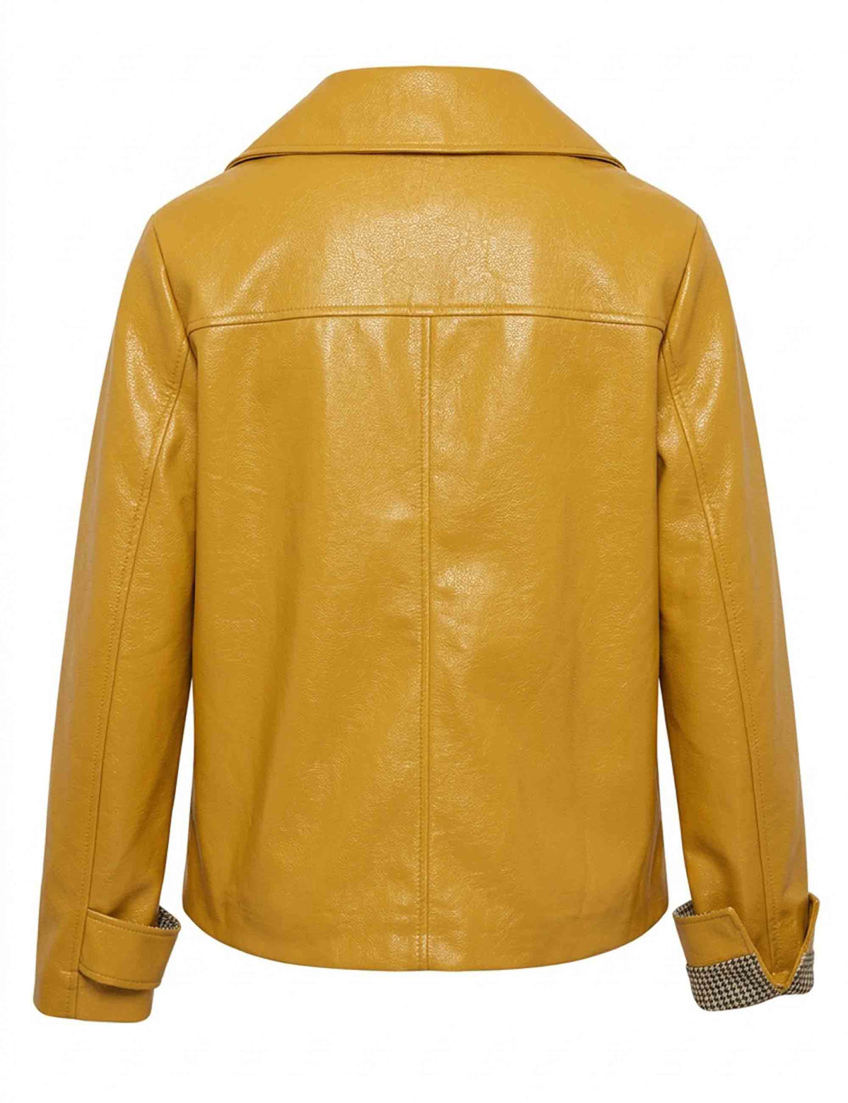 Blazer donna Twiggy Mood doppiopetto in ecopelle senape JABGA0002-F1541 1321 1224 Justmine 
