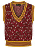 Gilet Geo Jacquard rosso scollo a V Donna JABGI0002-F1161 1310 4187