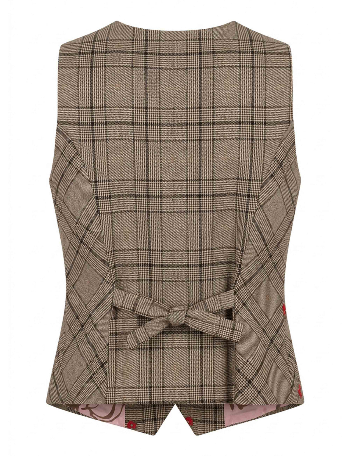 Gilet donna Romantic Tartan monopetto con bottoni JABGI0002-F1562 1318 UNI Justmine 