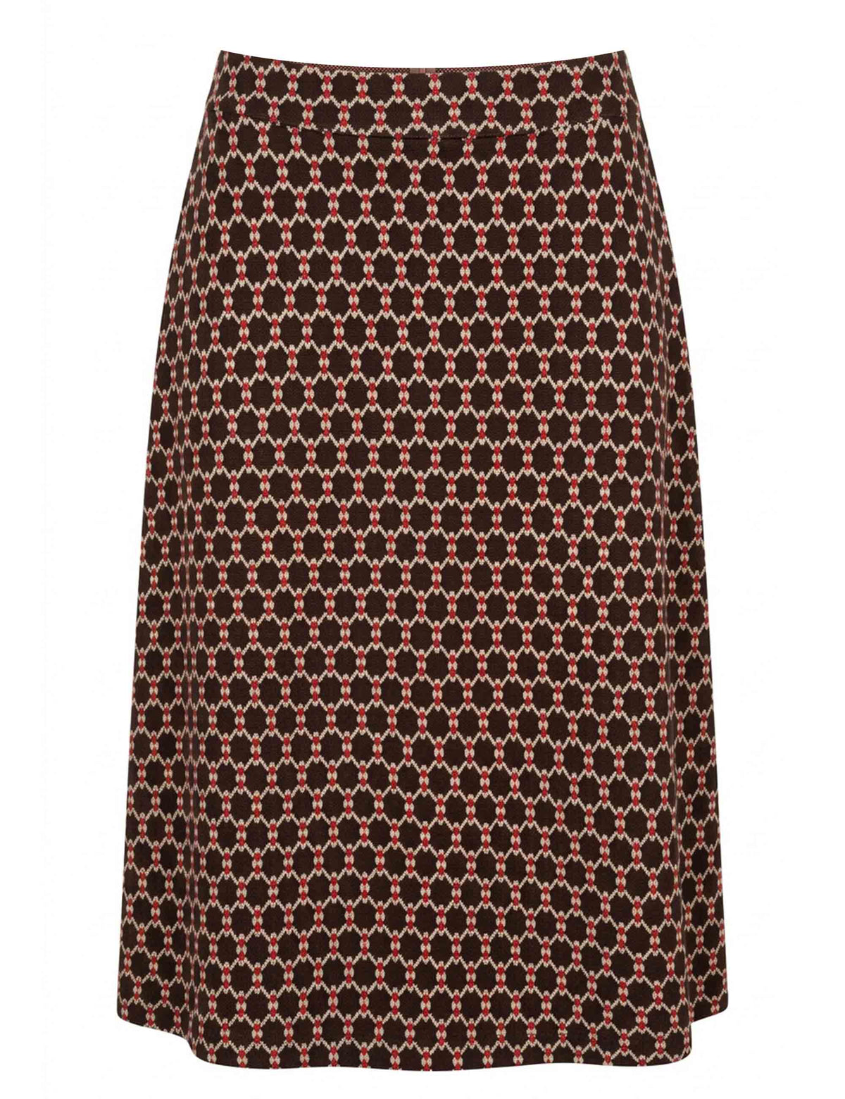 Gonna midi donna Honeycomb Jacquard marrone JABGO0002-F1258 1311 8139 Justmine 