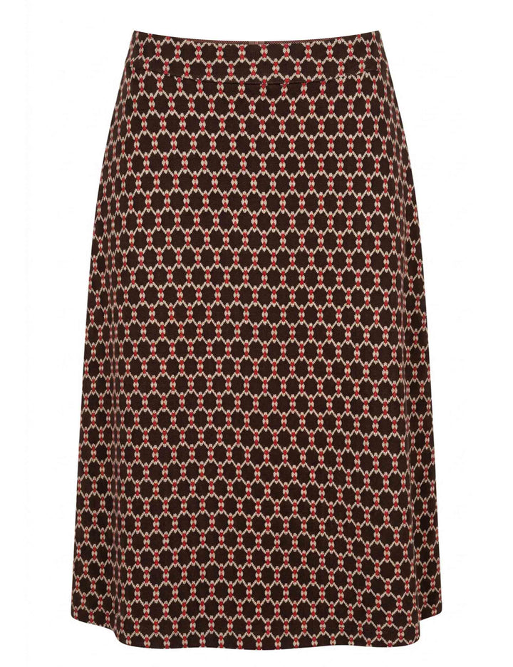 Gonna midi donna Honeycomb Jacquard marrone JABGO0002-F1258 1311 8139 Justmine 