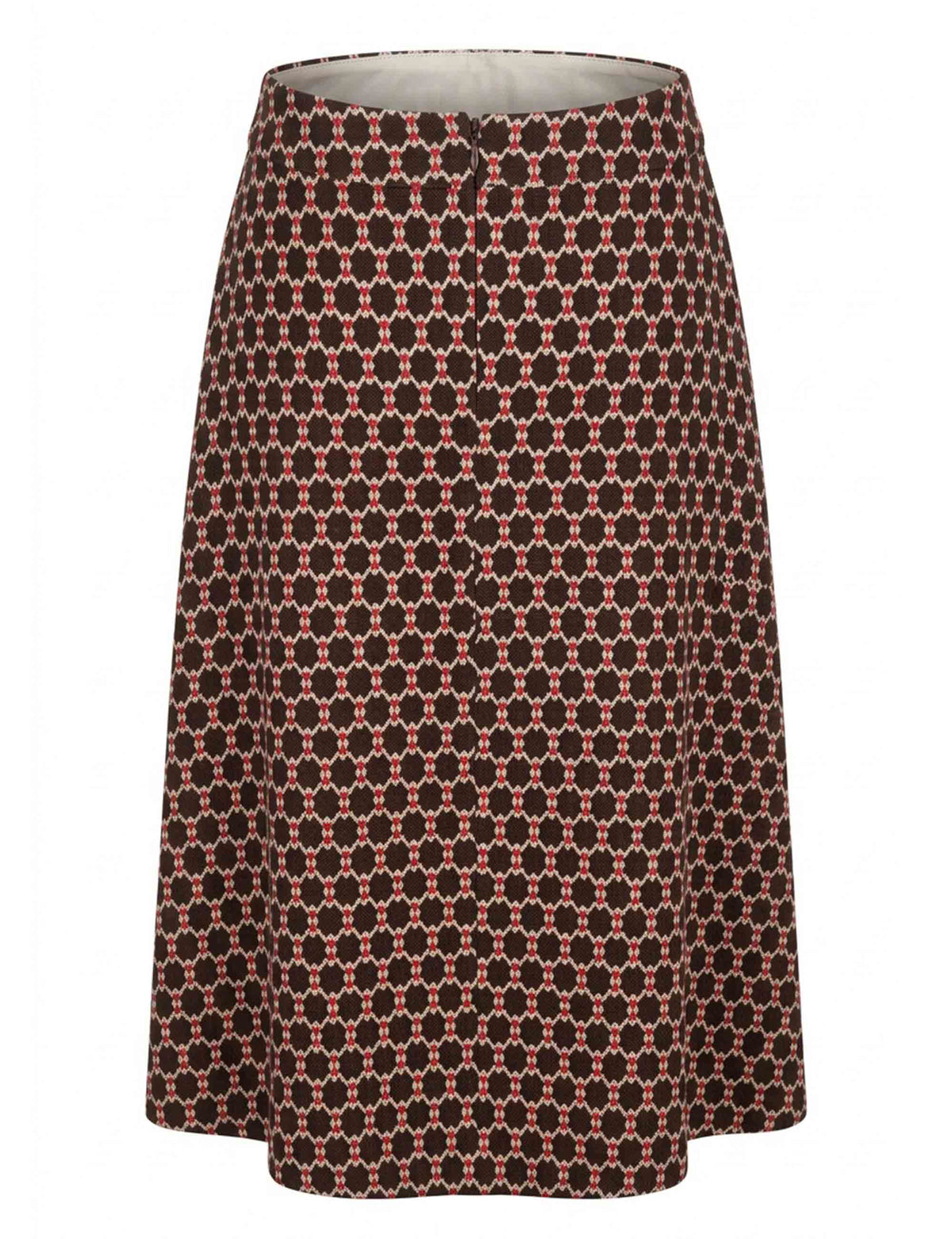 Gonna midi donna Honeycomb Jacquard marrone JABGO0002-F1258 1311 8139 Justmine 
