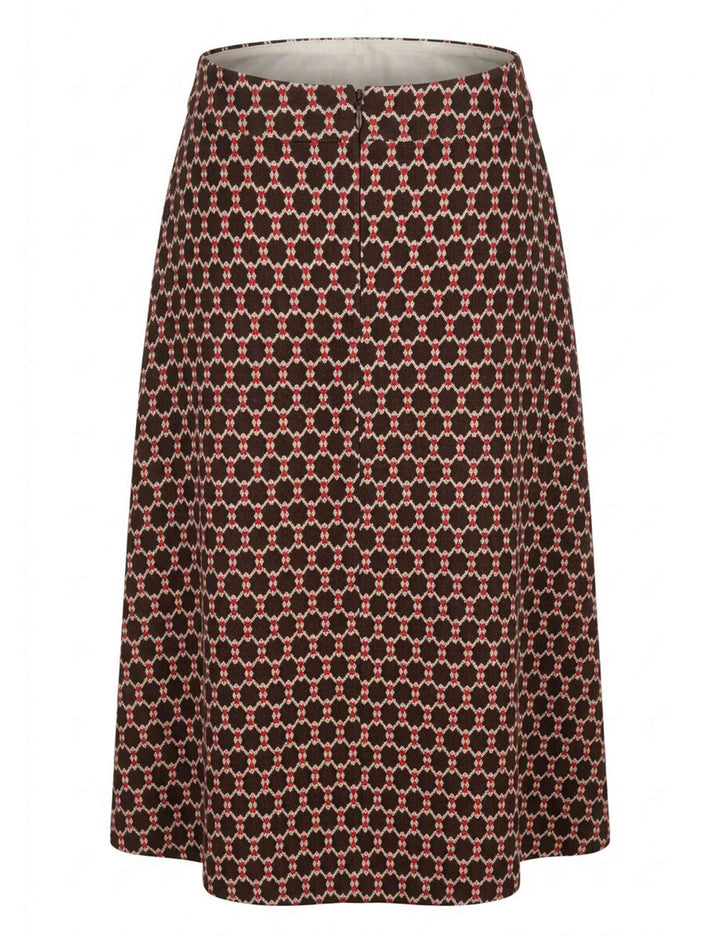 Gonna midi donna Honeycomb Jacquard marrone JABGO0002-F1258 1311 8139 Justmine 