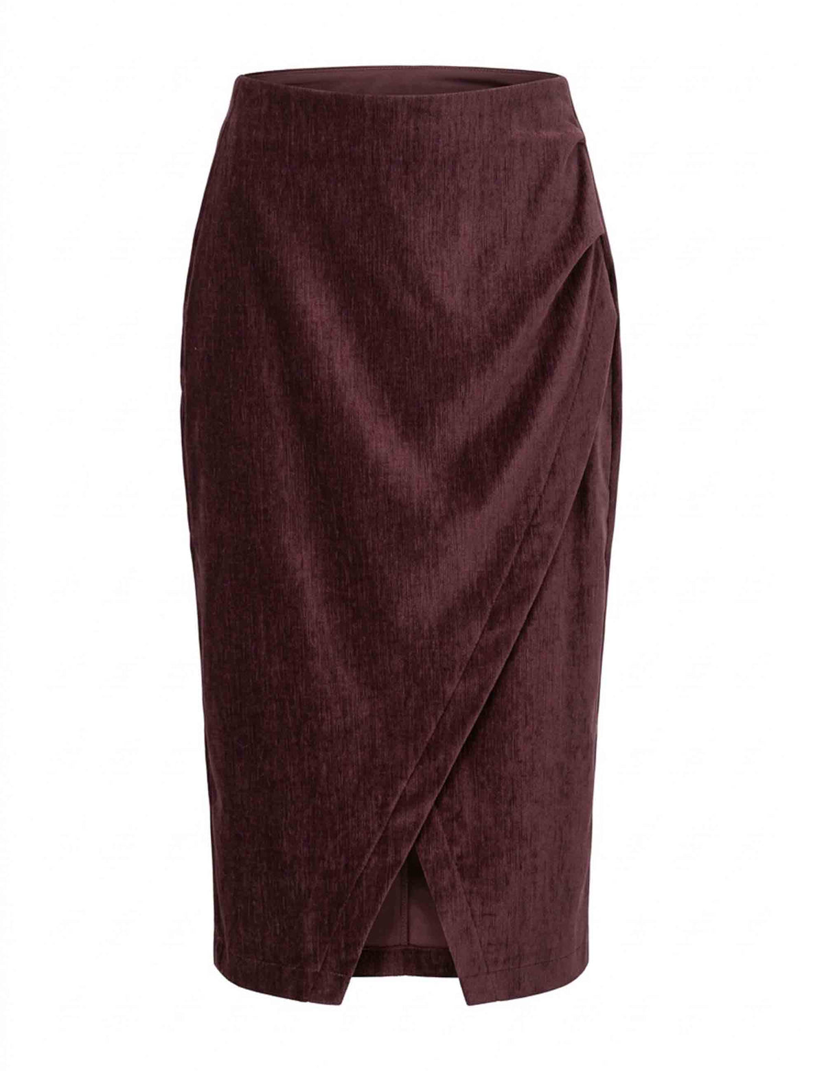 Gonna tubino donna Velvet Haze Stretch bordeaux wrap asimmetrico JABGO0002-F1592 1306 4281 Justmine 