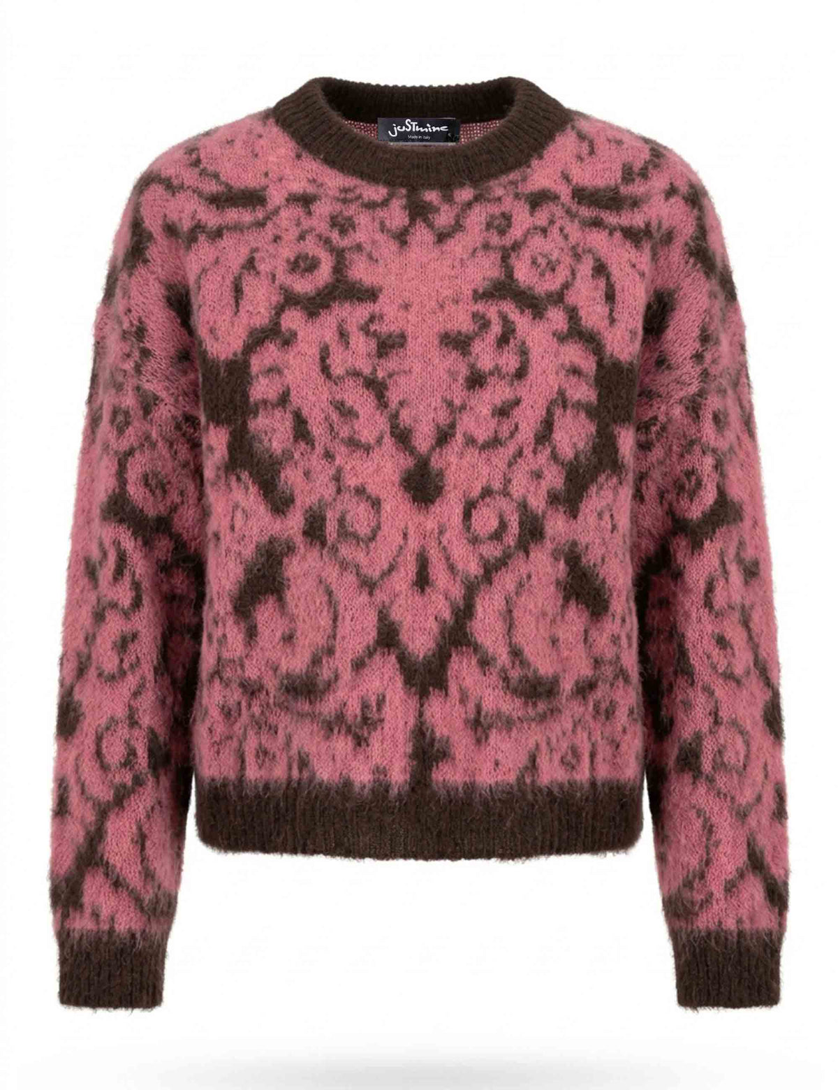 Maglia donna Damask Knit lilla in alpaca con fantasia damascata JABMF0002-G101 1291 3102 Justmine 