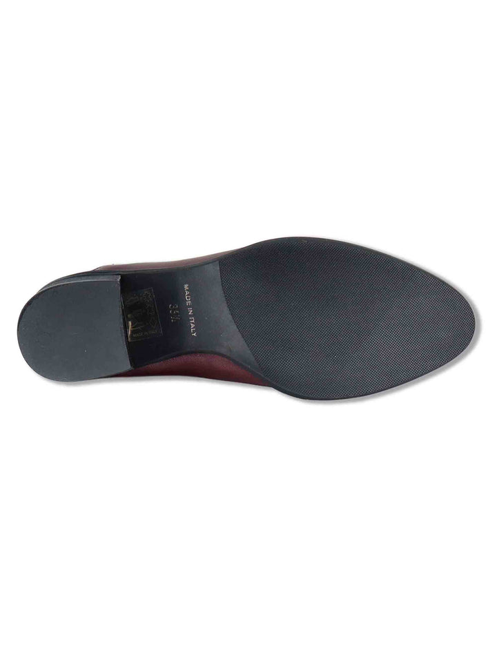 Stivaletti beatles donna in pelle bordeaux con elastici tono su tono punta affusolata e tacco comodo 1965TR 016 Les Venues 