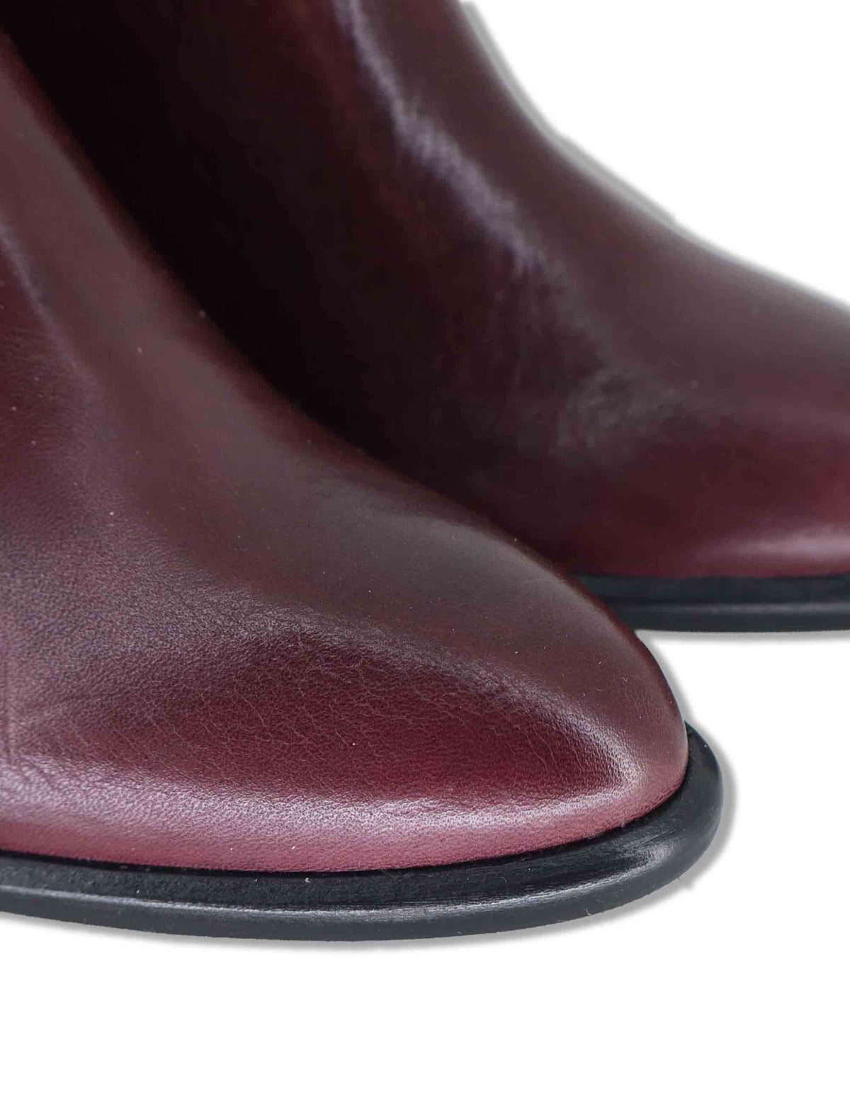 Stivaletti beatles donna in pelle bordeaux con elastici tono su tono punta affusolata e tacco comodo 1965TR 016 Les Venues 