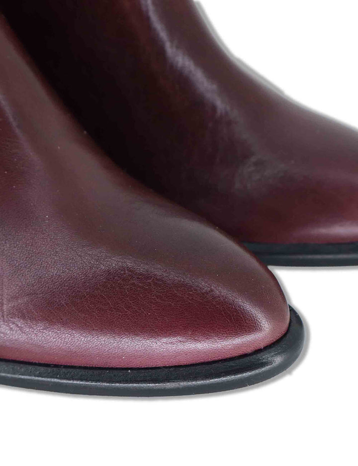 Stivaletti beatles donna in pelle bordeaux con elastici tono su tono punta affusolata e tacco comodo 1965TR 016 Les Venues 