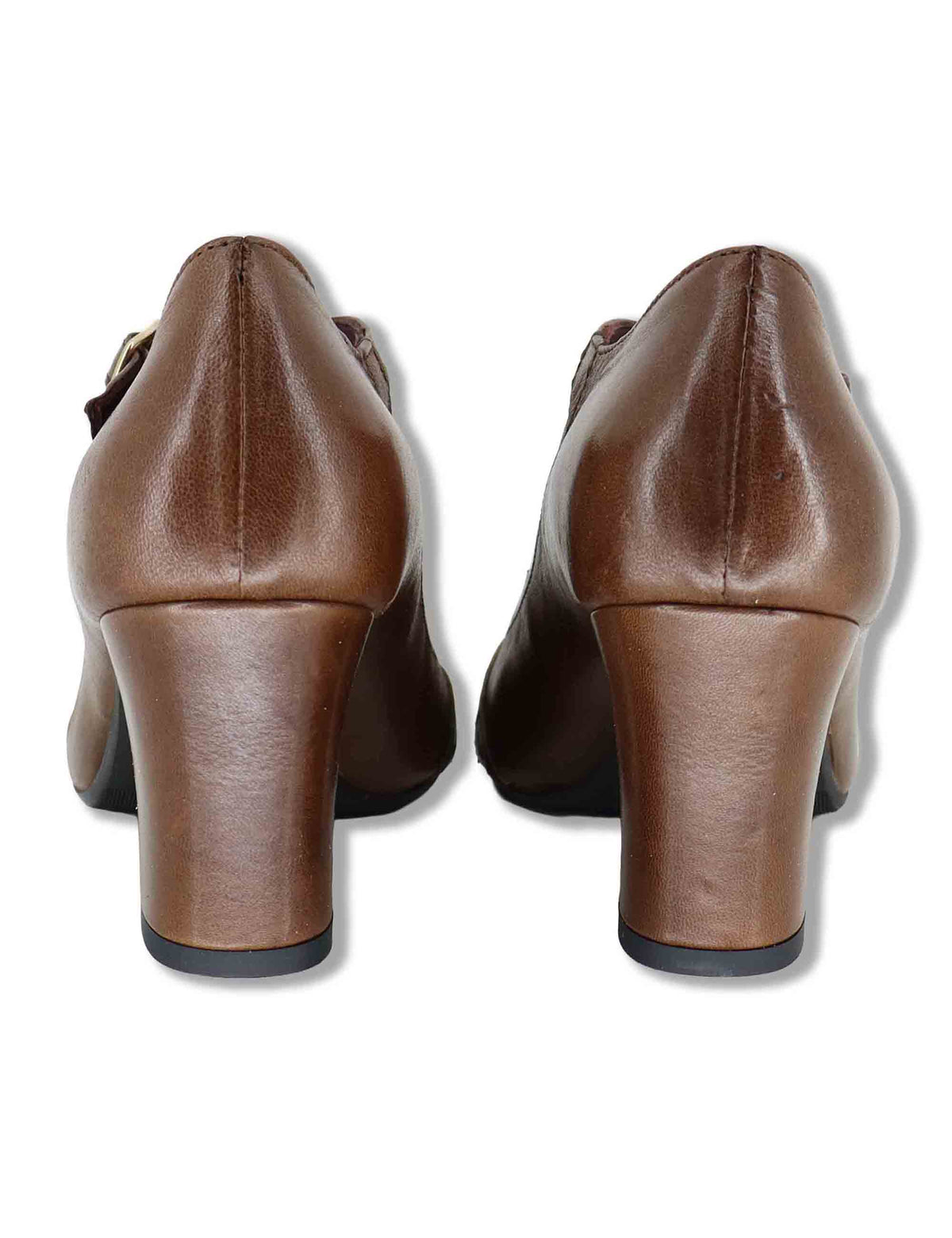 Decollete Mary Jane donna in pelle cuoio con cinturino fibbia tacco comodo e punta tonda 5133P 014 Les Venues 