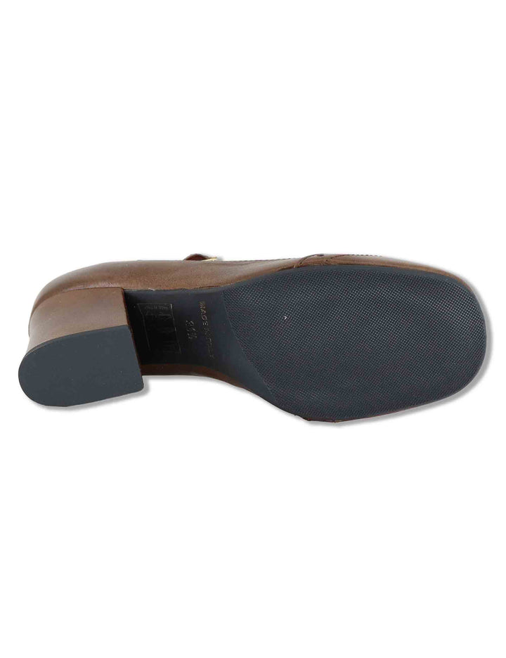 Decollete Mary Jane donna in pelle cuoio con cinturino fibbia tacco comodo e punta tonda 5133P 014 Les Venues 