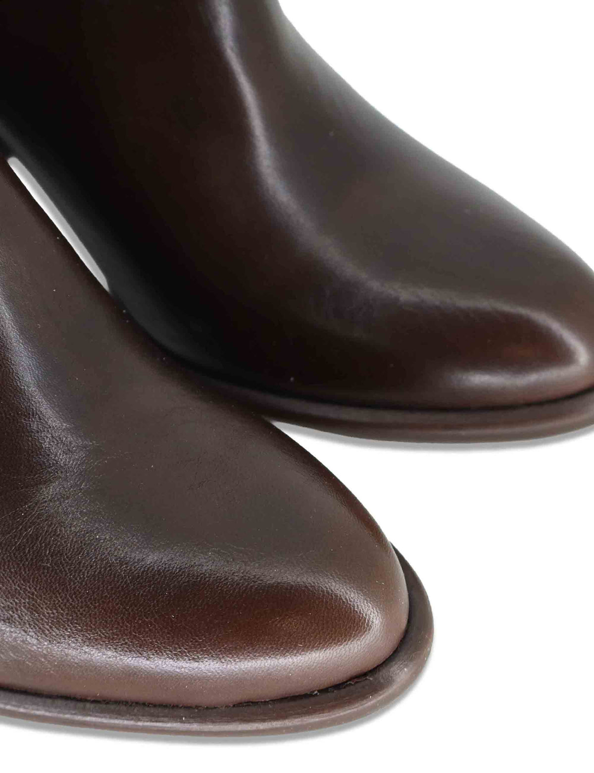 Stivaletti beatles donna in pelle marrone con elastici in tinta tacco alto e punta affusolata 9752 014 Les Venues 