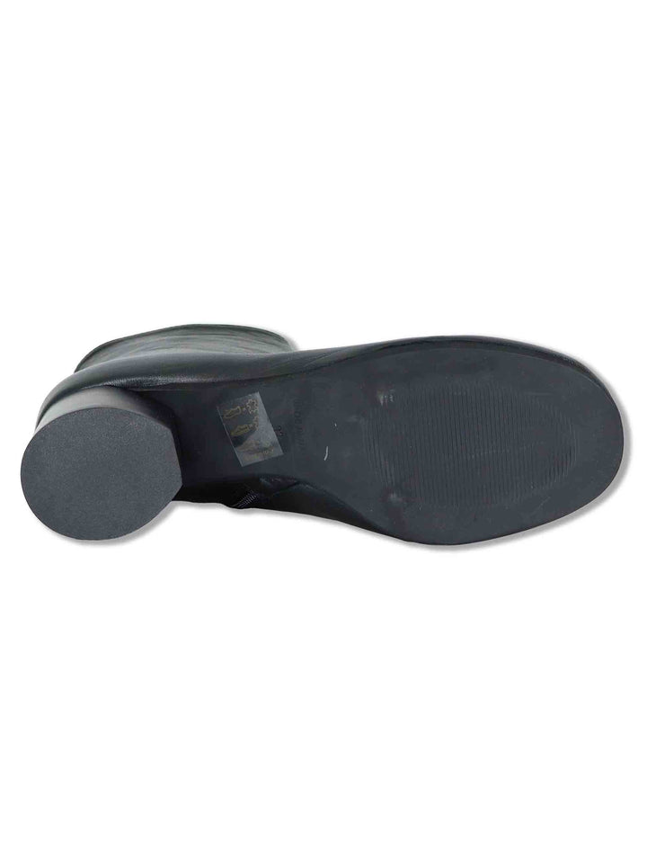 Stivaletti donna in pelle nera con punta tonda zip interna e tacco comodo D450CU 001 Les Venues 