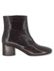 Stivaletti in pelle marrone con punta tonda Donna D450CU 014