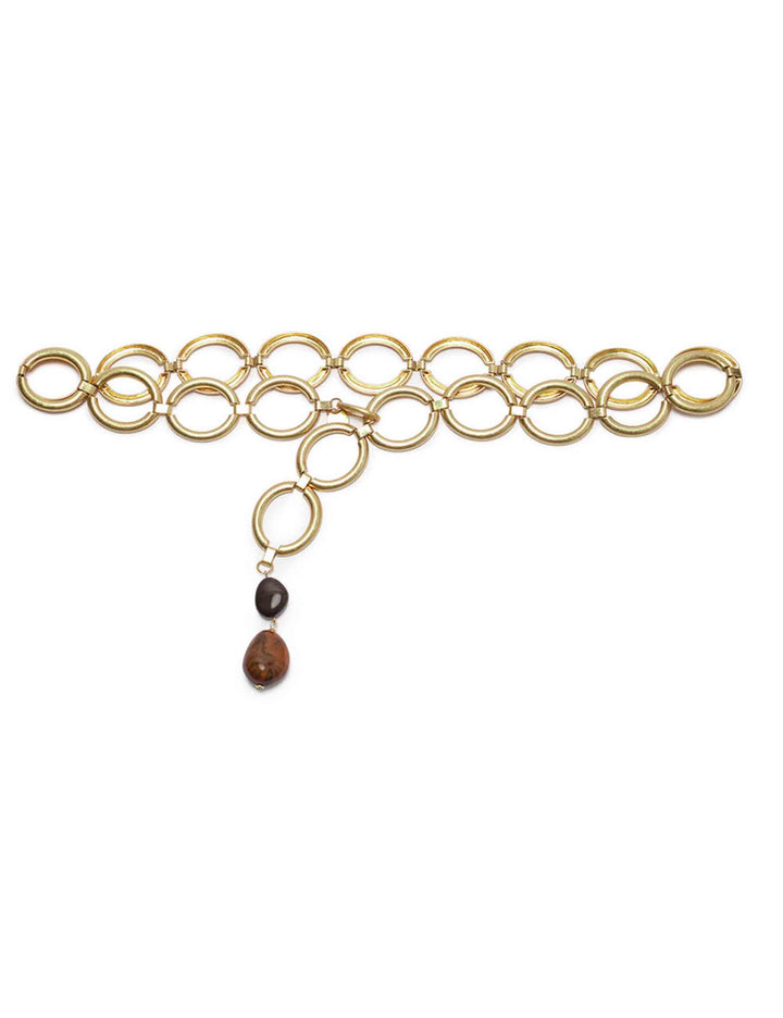 Cintura catena donna Gold Luster in metallo dorato con pendente in resina effetto osso CJ005092089 90B20 Maliparmi 