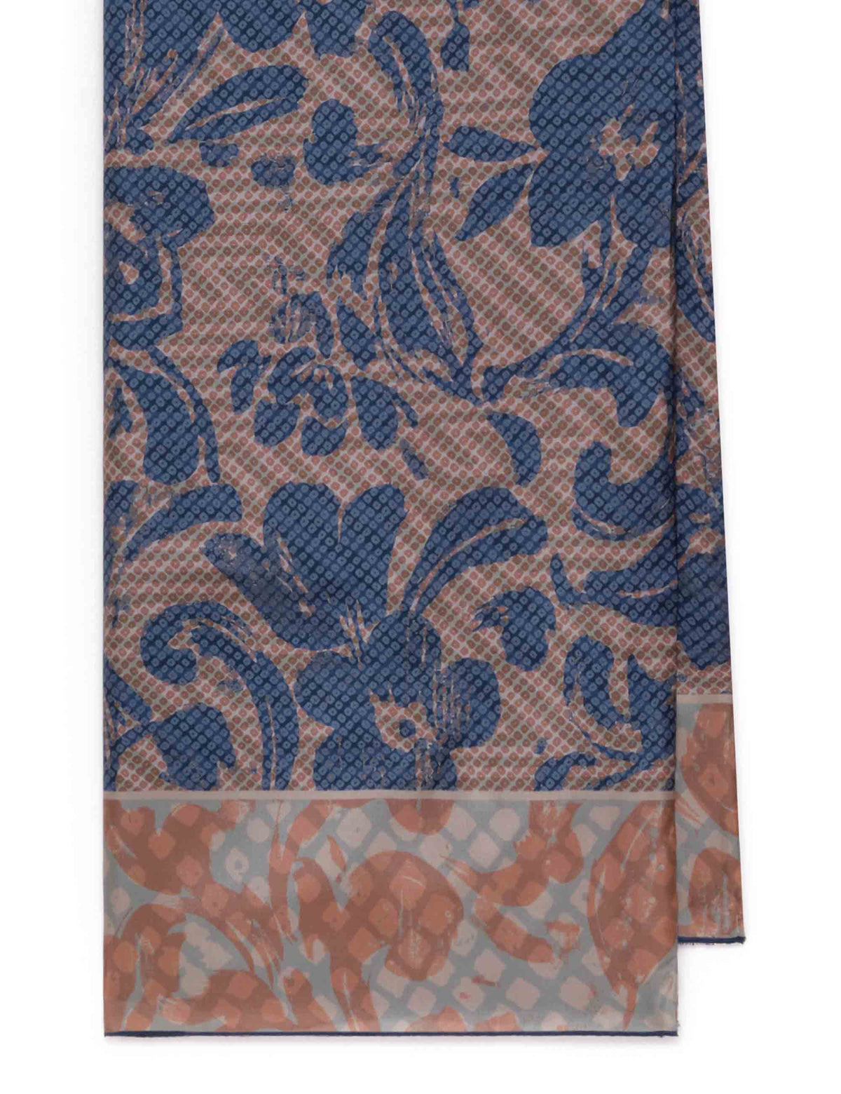 Foulard donna in pura seta fantasia floreale blu IB020730123 F8016 Maliparmi 