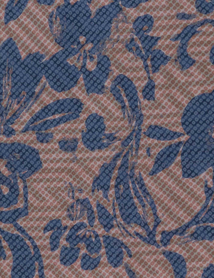 Foulard donna in pura seta fantasia floreale blu IB020730123 F8016 Maliparmi 