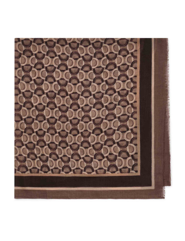 Foulard donna in pura lana fantasia geometrica grigio IR002220199 A2183 Maliparmi 