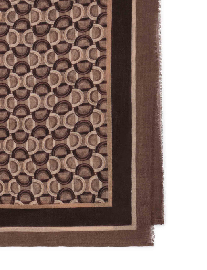 Foulard donna in pura lana fantasia geometrica grigio IR002220199 A2183 Maliparmi 
