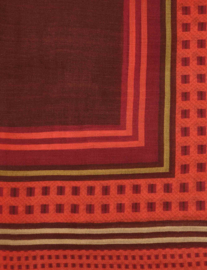 Foulard donna in pura lana fantasia geometrica rosso IR002220199 B3074 Maliparmi 